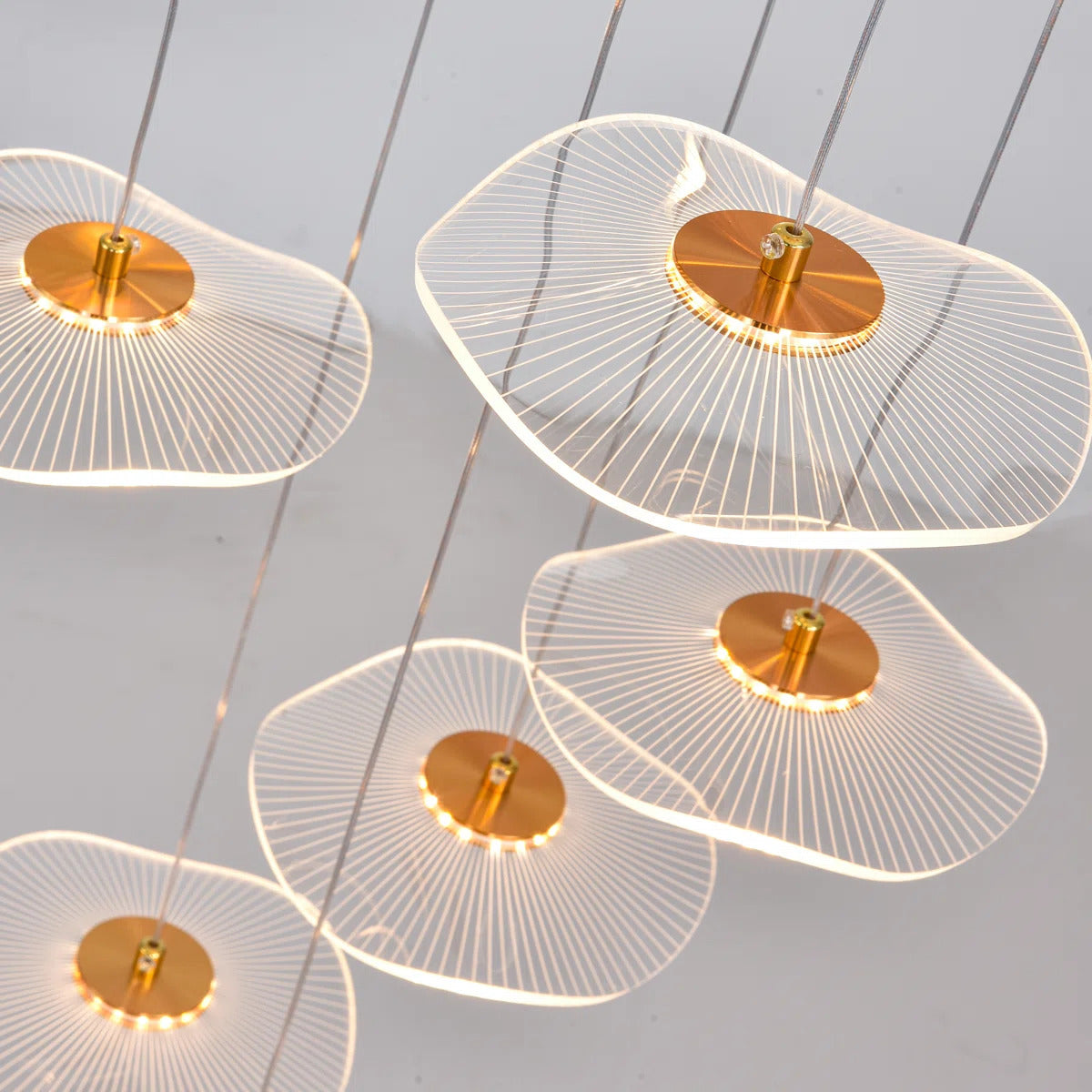Luxury Dimmable Gold Lotus Chandelier for Staircase and Villa Interiors