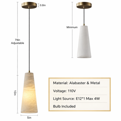 Cone Alabaster Pendant Light