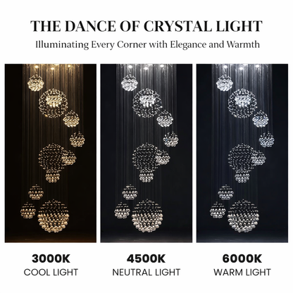 Opulent Grand Crystal Spiral Chandelier