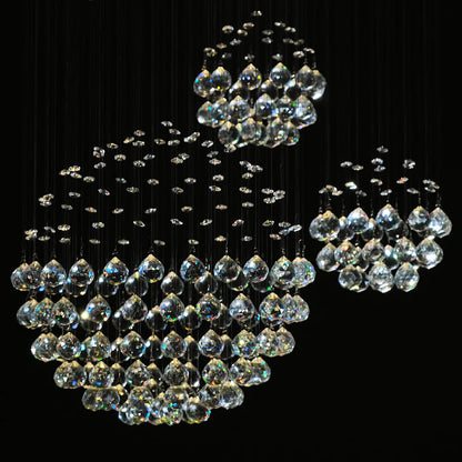 Opulent Grand Crystal Spiral Chandelier