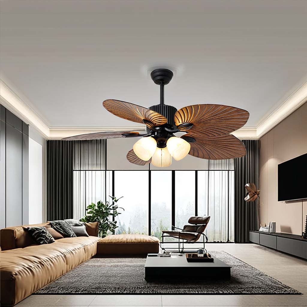 PalmAura Ceiling Fan with Light