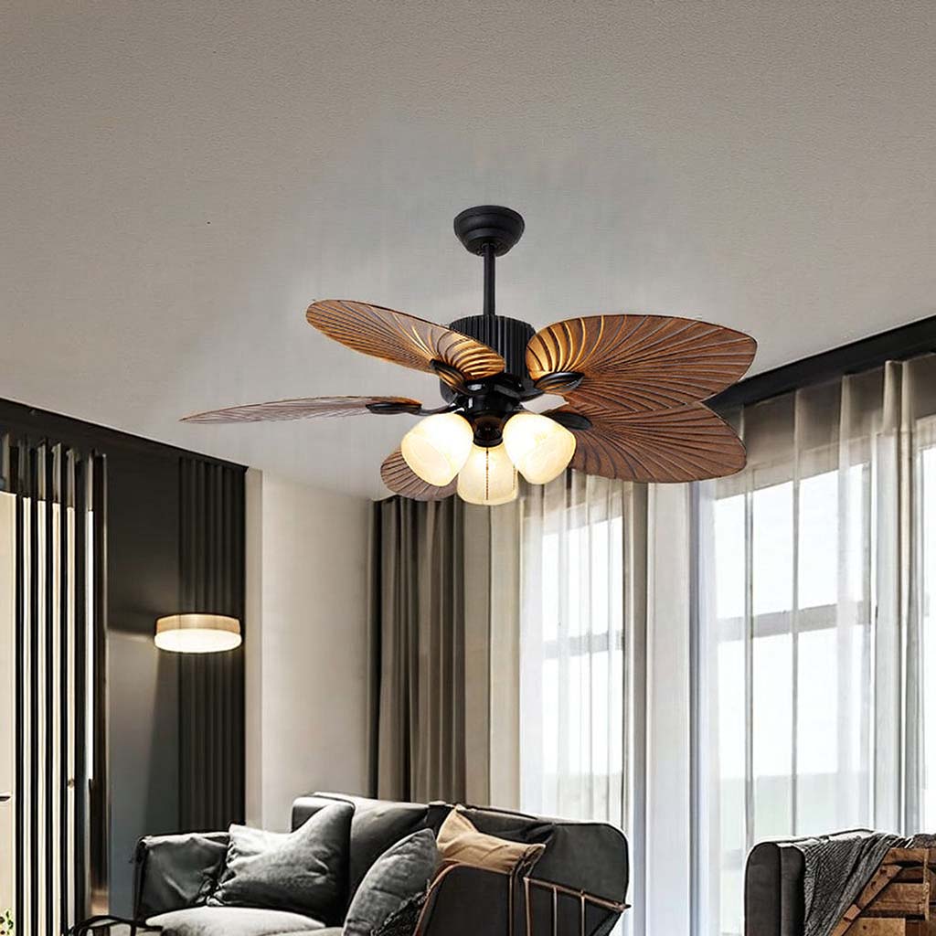 PalmAura Ceiling Fan with Light