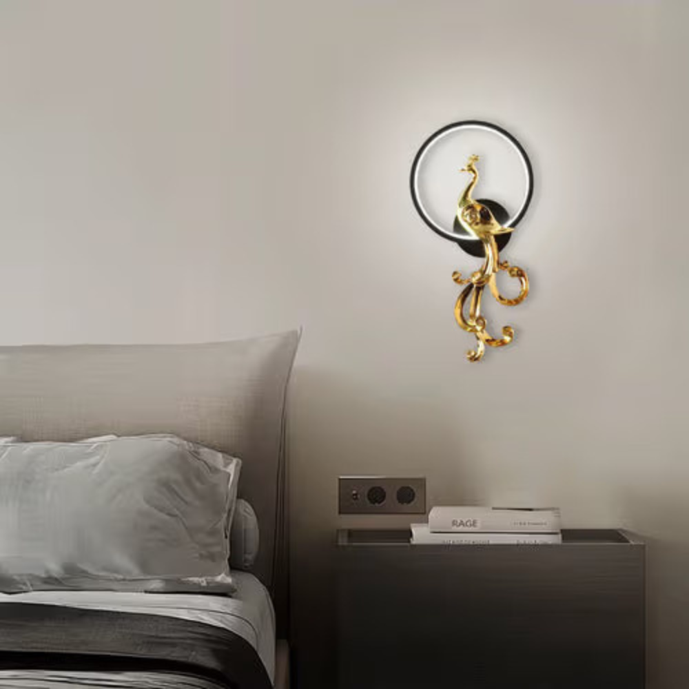 Halo Peacock Wall Light