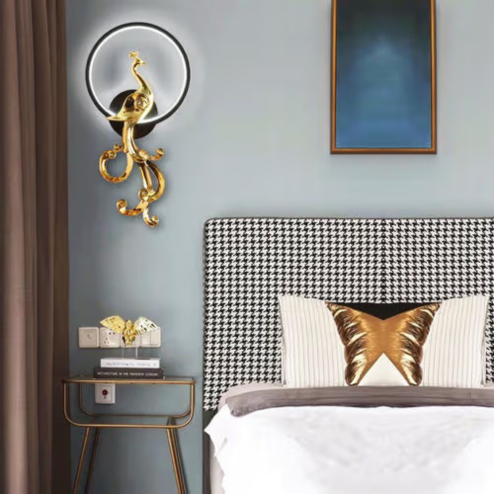 Halo Peacock Wall Light