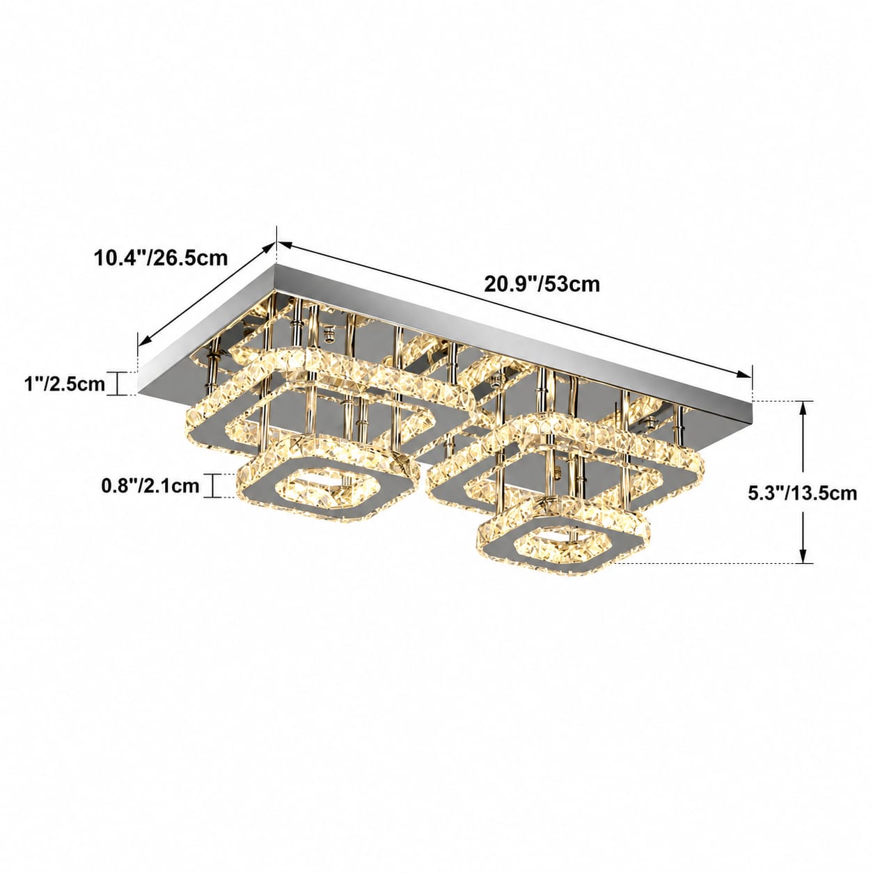 Crystal Cube Pair Chandelier