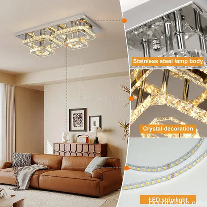Crystal Cube Pair Chandelier