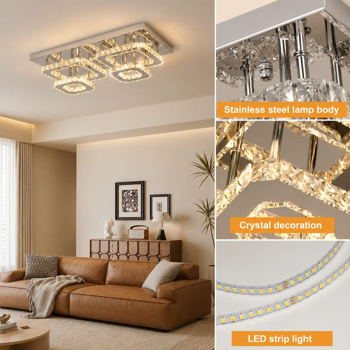 Crystal Cube Pair Chandelier