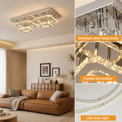 Crystal Cube Pair Chandelier