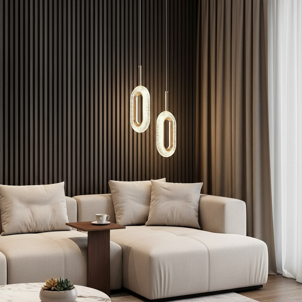 Oval Crystal Pendant Light