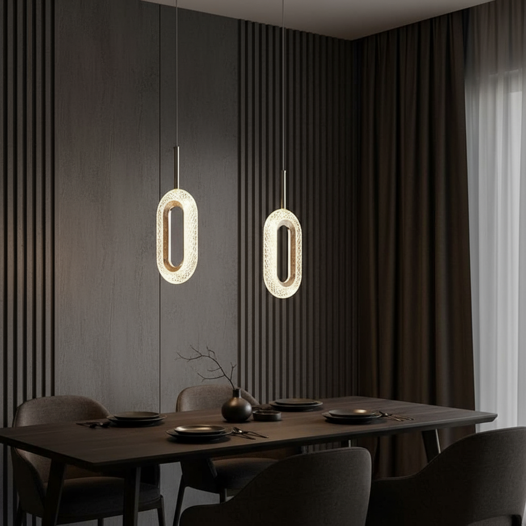 Oval Crystal Pendant Light
