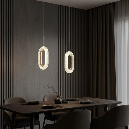 Oval Crystal Pendant Light