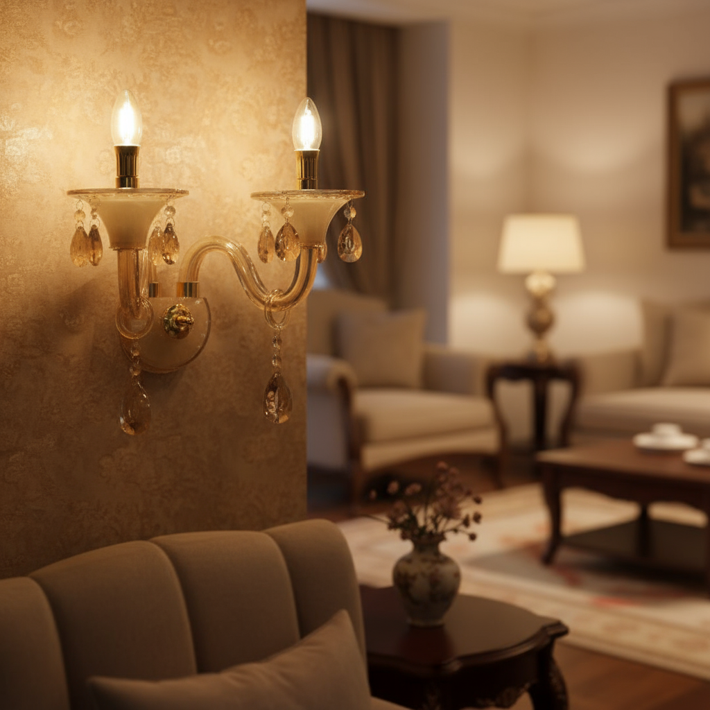 Imperial Amber Crystal Wall Light