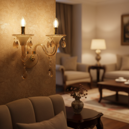 Imperial Amber Crystal Wall Light